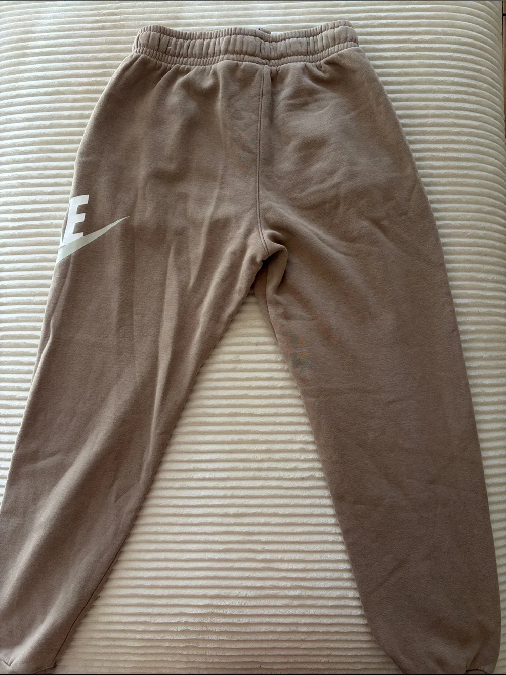 Nike Kids Taupe Jogger Pants with White Logo